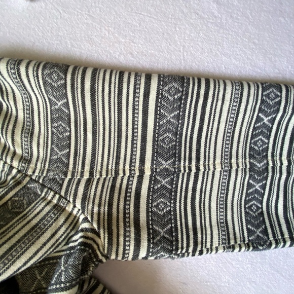 Mia Melon Grey Black Striped Design Casual Office Boho Belted Light Jacket-Sz-M - Picture 10 of 16